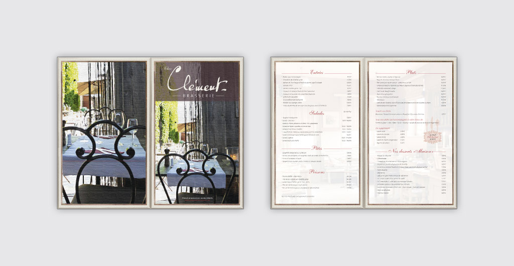 Carte du menu Chez Clément en été
